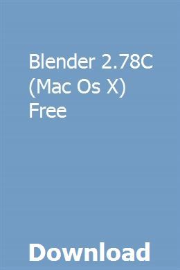 Blender Mac Os Download